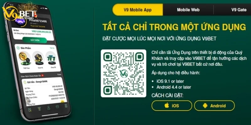 Các lưu ý khi tải ứng dụng V9BET về thiết bị di động